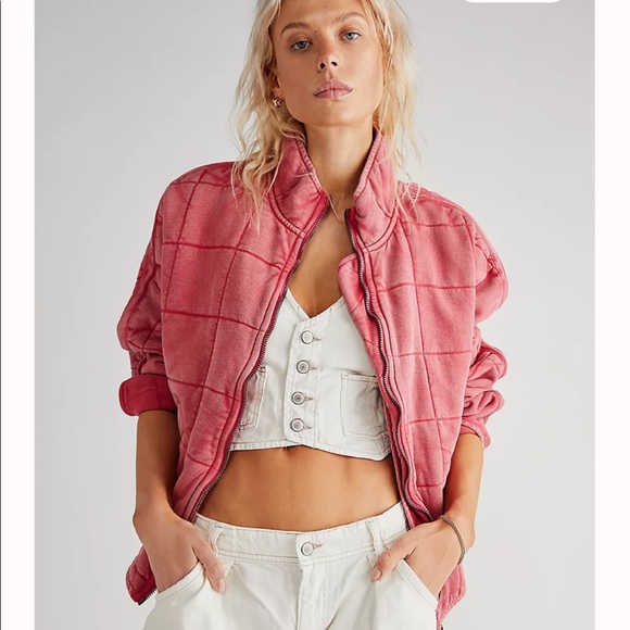 RARE Free People Dolman Quilted Knit Jacket in Lovebird NWT - Picture 2 of 11
